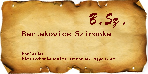 Bartakovics Szironka névjegykártya